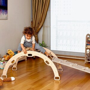 Montessori toddler furniture for balance and motor skill development.