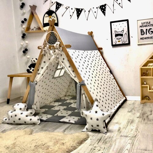 Children Bed Toddler Bed Play Tent Baby Bed Wooden Bed House Etsy UK