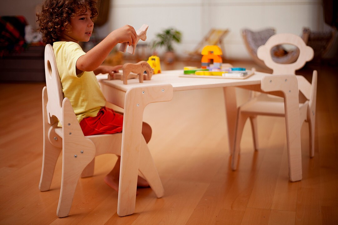 Montessori Table and Chair Set Wooden Chair and Table for Etsy