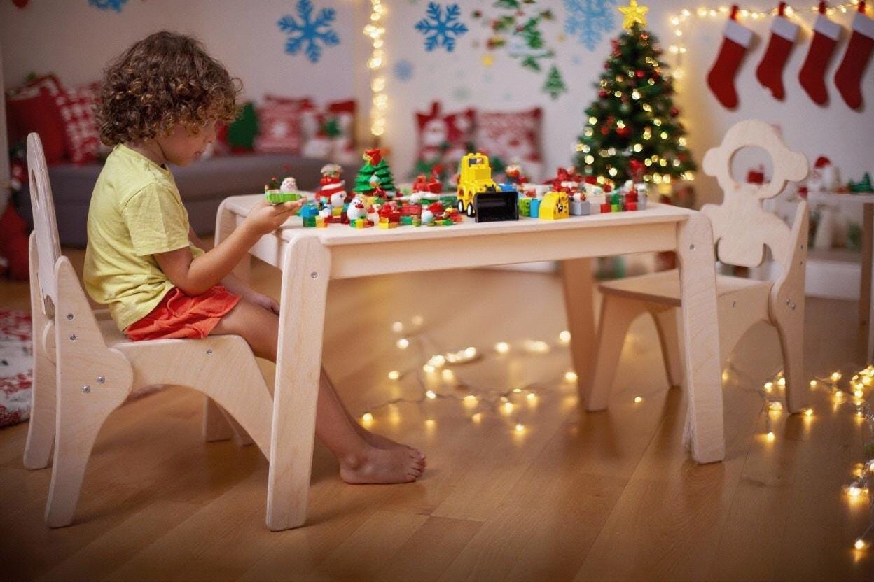Montessori Kids Table and Chair Set | Wooden Children’s Furniture ...