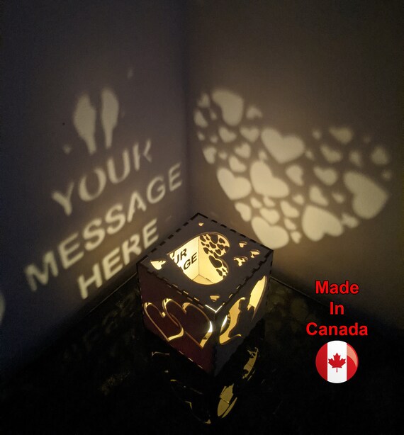 Personalized Wooden Candle Light Box made in Canada Etsy