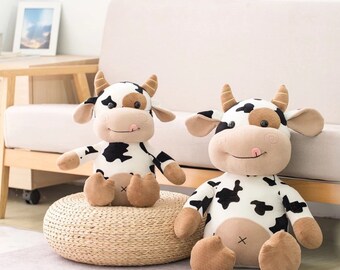 fluffy cow stuffed animal