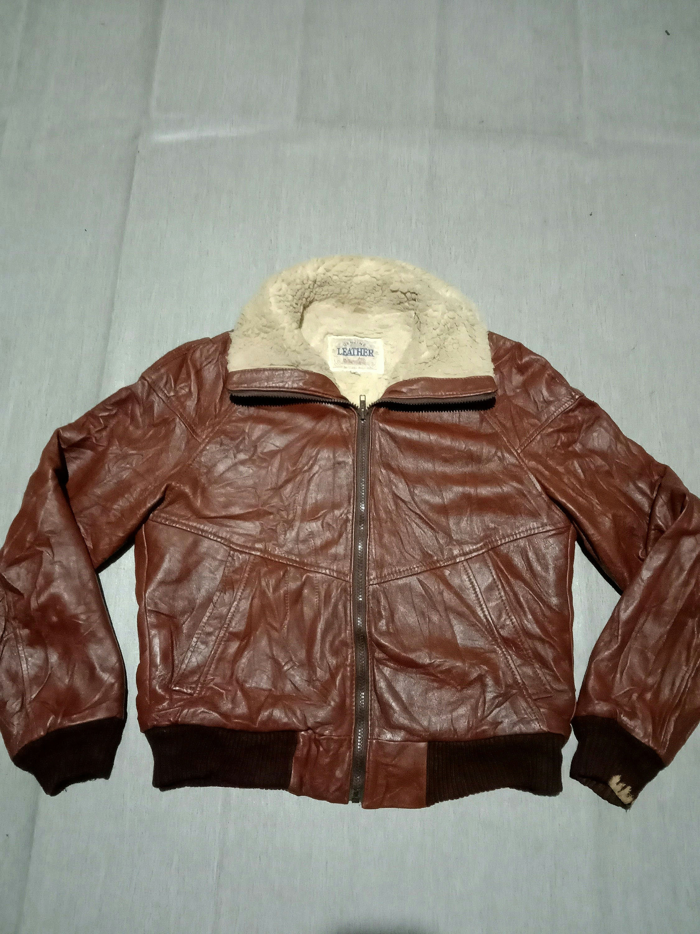 ジャケット・アウター 80s Euro Vintage Leather Flight Jacket VINTAGE 1980's FOX RUN LEATHER FLIGHT BOMBER JACKET w