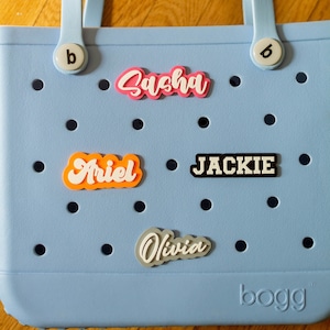Custom Name BOGG BAG CHARM , Personalized Bag Charm Script, Bogg Bag Accessories, Bogg Bag Jibbitz Charms