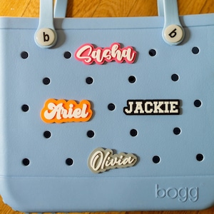 Custom Name BOGG BAG CHARM Personalized Bag Charm Script Bogg Bag Accessories Bogg Bag Jibbitz Charms Etsy