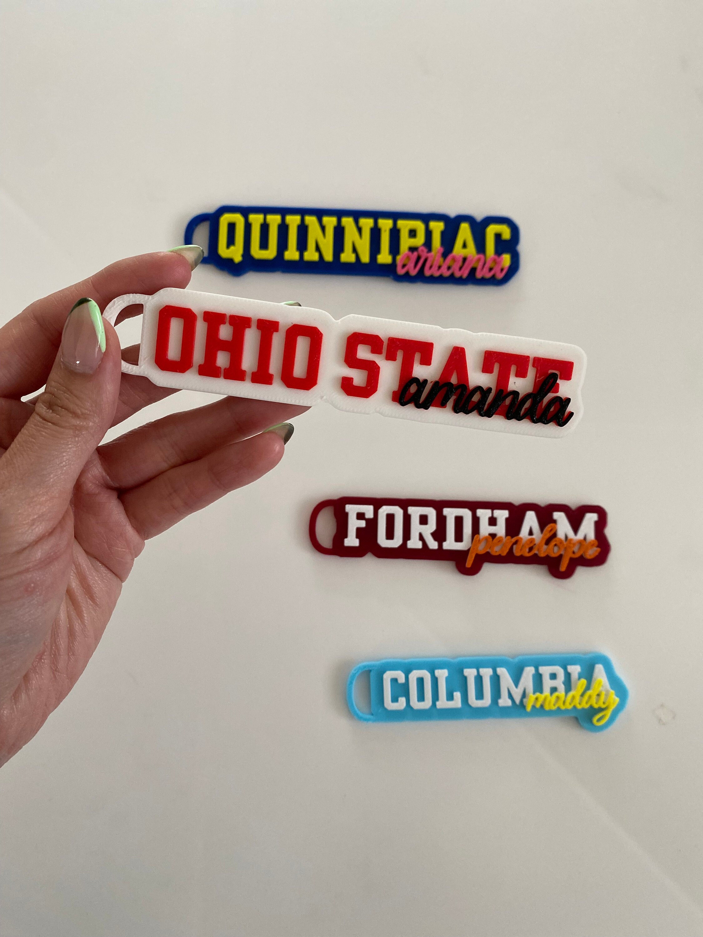 Personalized College Keychain: 3D Printed Backpack Tag - Etsy