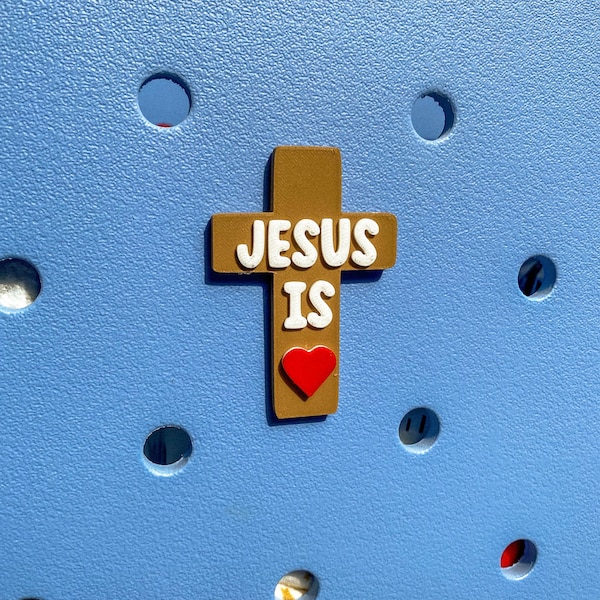 Jesus is love Bogg Bag Charm, Christian BOGG BAG CHARM, Bogg Bag Accessory, Bogg Bag Button,  1 John 4:8