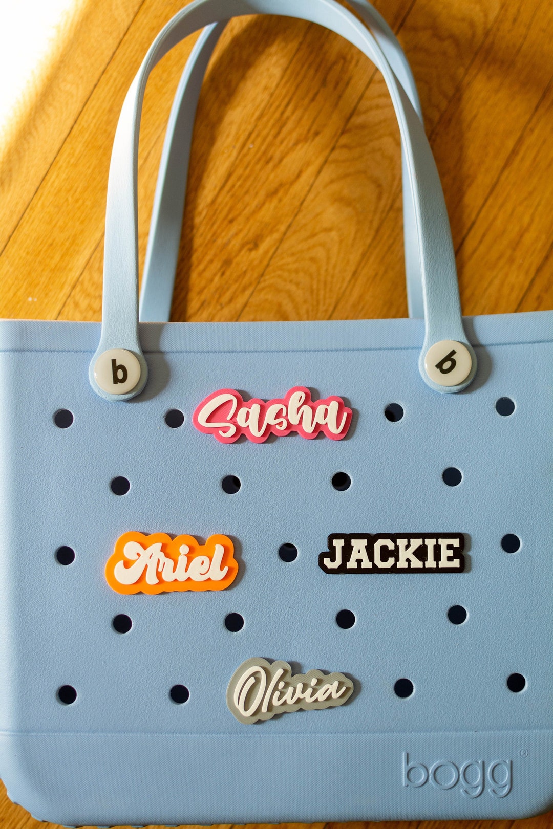 Custom Name BOGG BAG CHARM , Personalized Bag Charm Script, Bogg Bag
