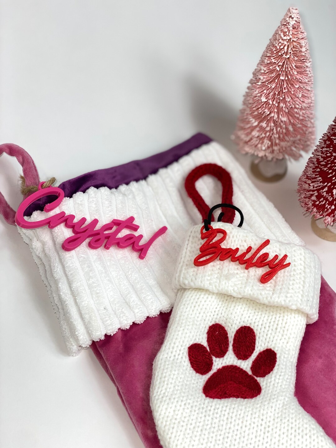 Custom Christmas Stocking Name Tag, Mini Personalized Name for