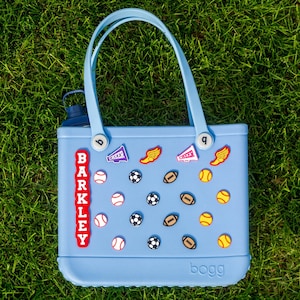 Mini Sports Themed BOGG BAG CHARM , Personalized Bag Charm, Baseball Bogg Bag Accessories, Bogg Bag Jibbitz Charms, Soccer, Football & more!