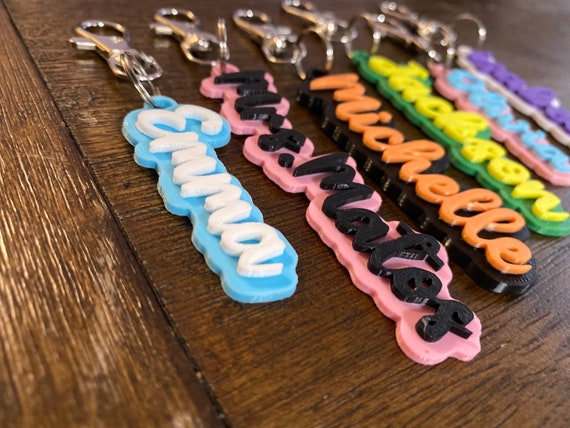 Keychains with names on them deals