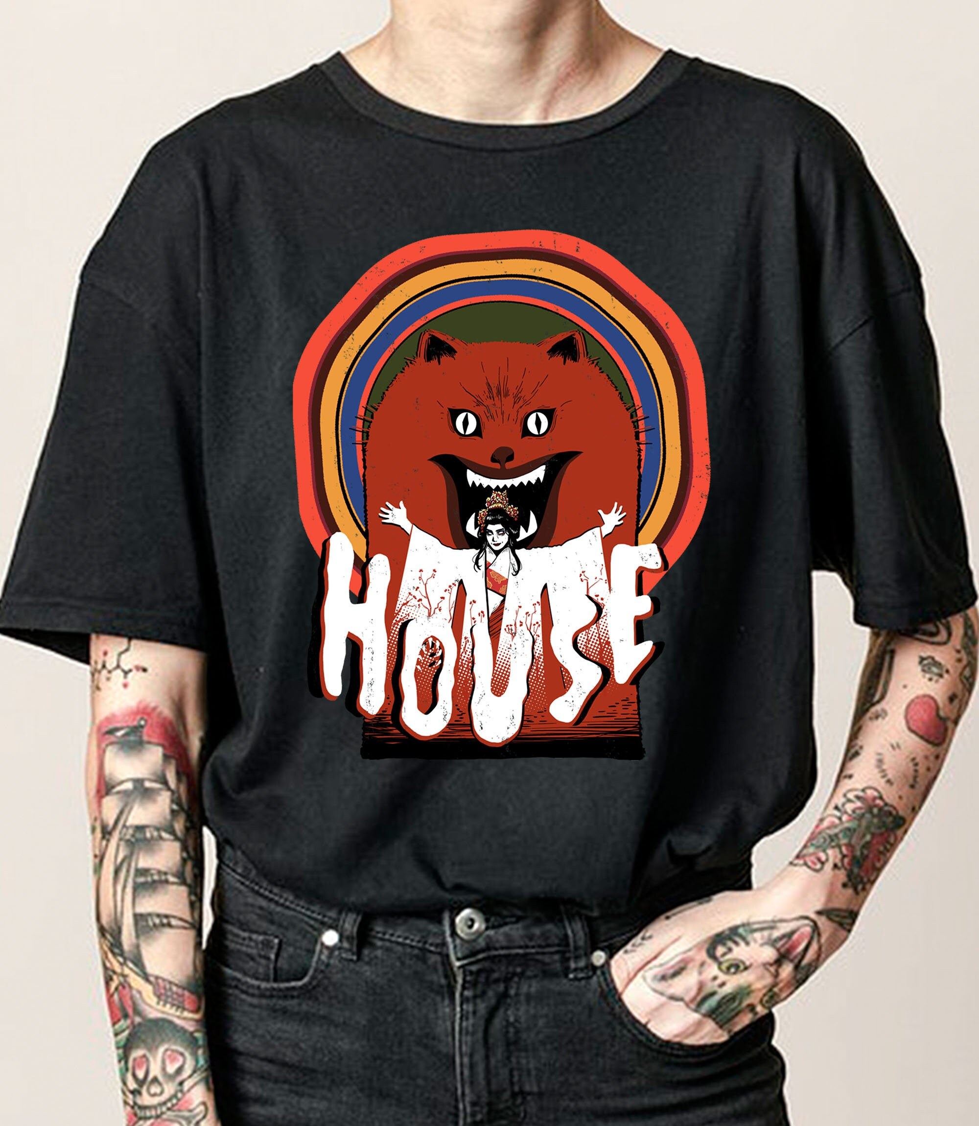 Hausu Shirt House Poster Tee (Japanese Horror Movie 1977) , illustration Shirt, creative Shirt, Unisext XS-5XL