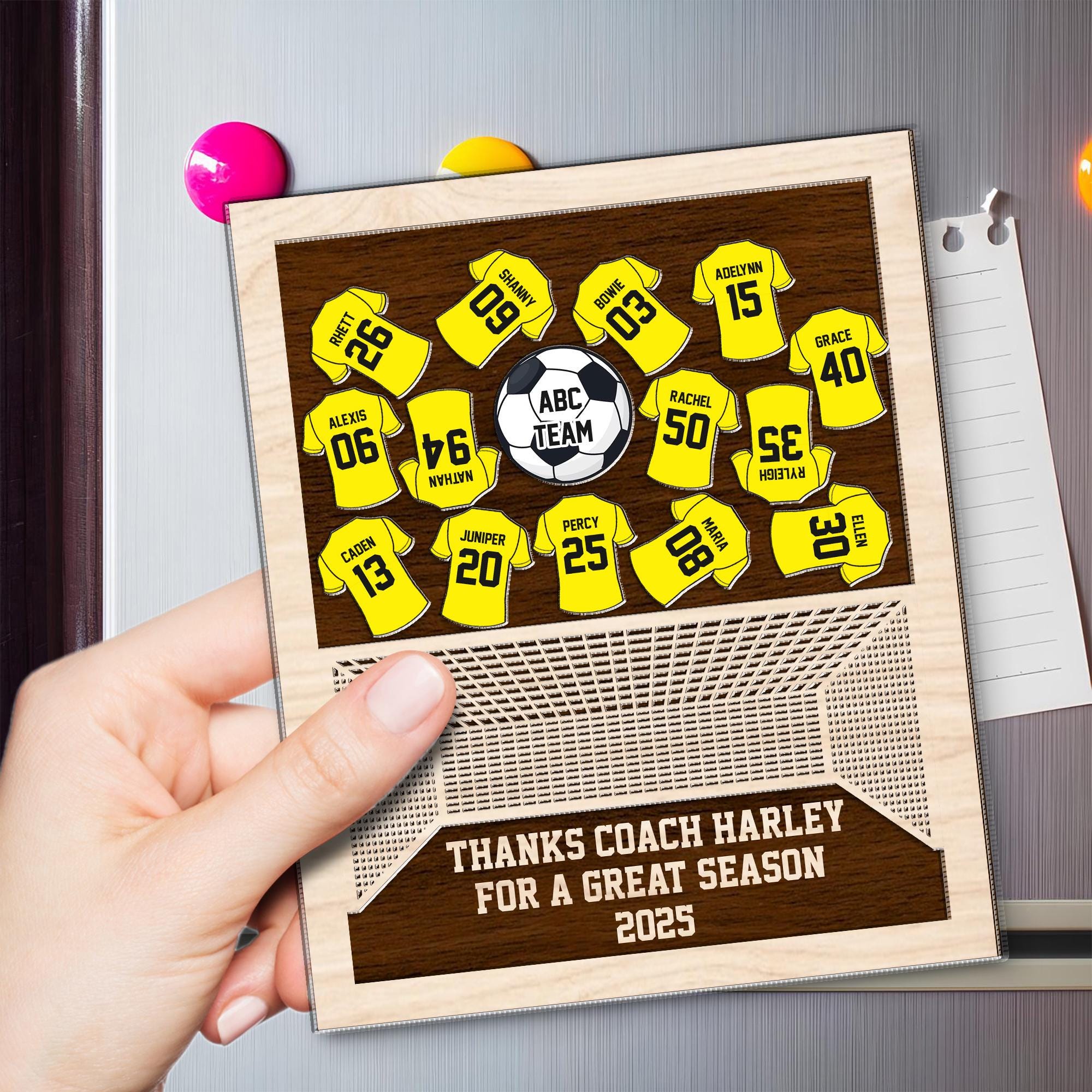 Personalized Soccer Shaker Fridge Magnet Gift for Coach, Soccer Team Gift For Coach, Coach Appreciation Gift, End of Season/Year