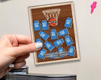 Custom Basketball Shaker Fridge Magnet Gift for Coach, Basketball Team Members Gift For Coach, Coach Appreciation Gift Basketball Highschool
