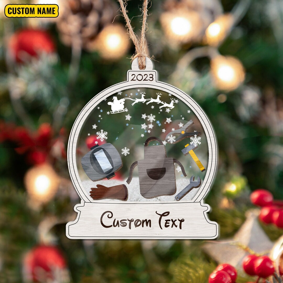 Personalized Welder Ornament Helmet And Gloves Christmas Ornament For - Lovem-oom