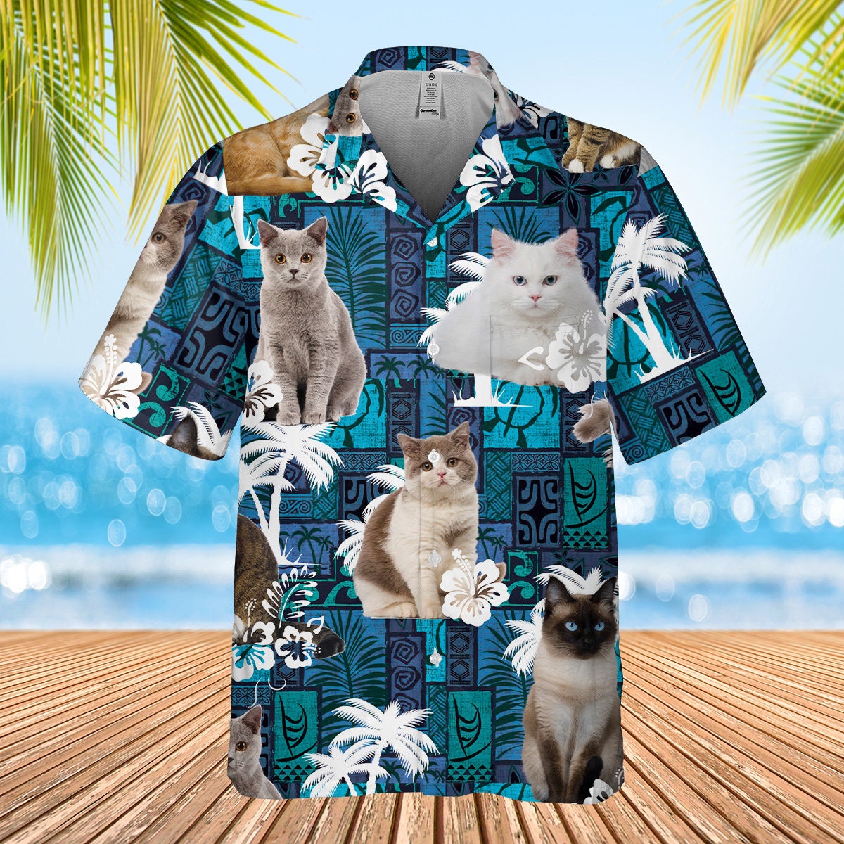 Cat Hawaii Shirt, Cat Hawaiian Shirt, Tropical Cat Hawaii Shirt, Gift For Cat Lover Summer