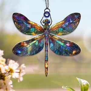 Dragonfly ACRYLIC Suncatcher Ornament, Dragonfly Sun Catcher, Dragonfly Lover Gifts, Window Hanging, Housewarming Gift, Nature Lover Gift
