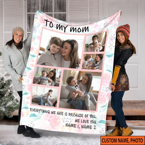 Custom Photo Mom Blanket, to My Mom Fleece Blanket, Gift Ideas