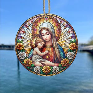 Mother Mary Acrylic Suncatcher, Mary Acrylic Window Hanging, Mary Religious Gift, Religious Gift, Virgin Mary Gift, Christian Gift