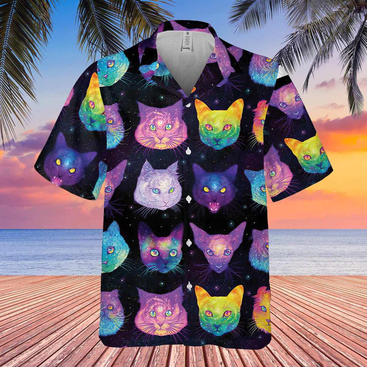 Cat Lovers Hawaiian Shirt, Cat 3D Hawaiian Shirt, Hawaiian Beach Tee, Summer Aloha , Gifts For Cat Owner, Family Gift, Tropical Hawaiian