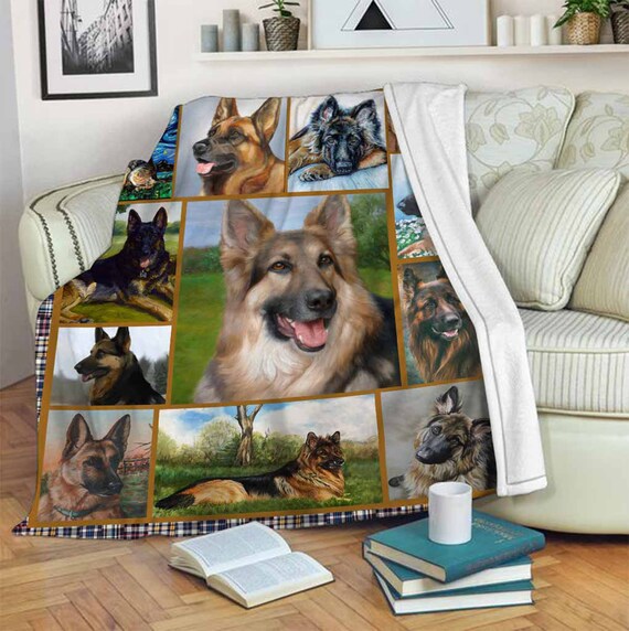 German Shepherd Blanket sherpa Blanket Fleece Blanket mink Etsy UK