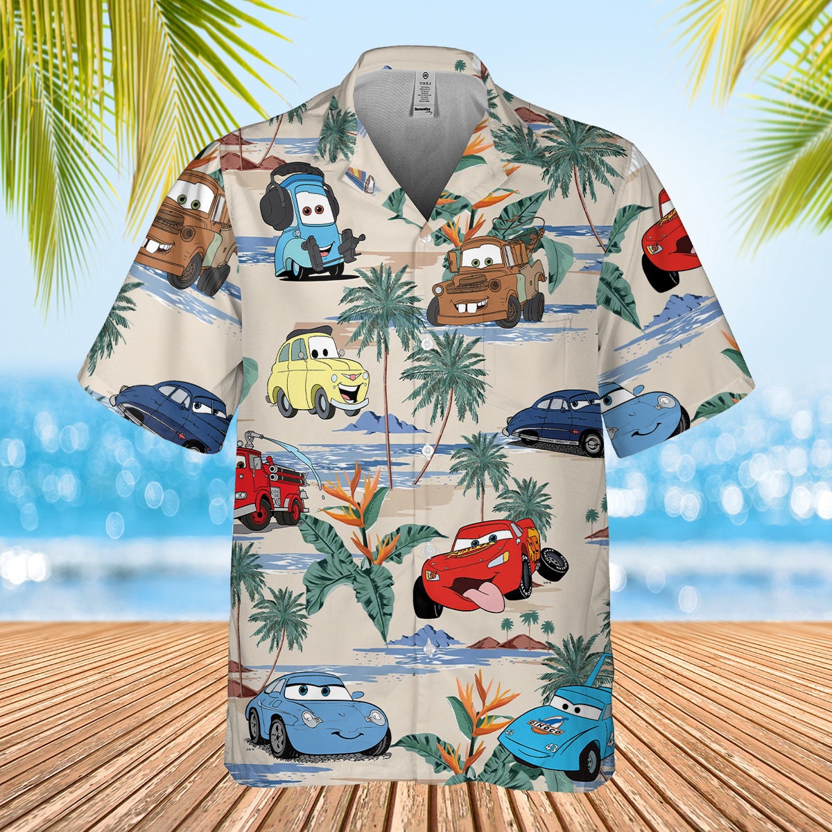 Cars Hawaiian Shirt, Lightning McQueen Doc Hudson Hawaiian Shirt