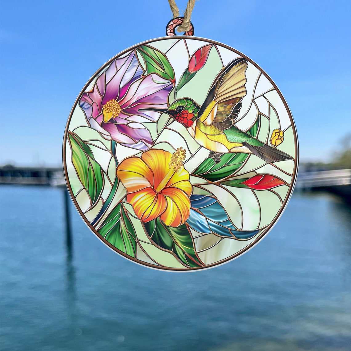 Hummingbird Acrylic Ornament, Hummingbird Window Hanging Decor, Faux ...