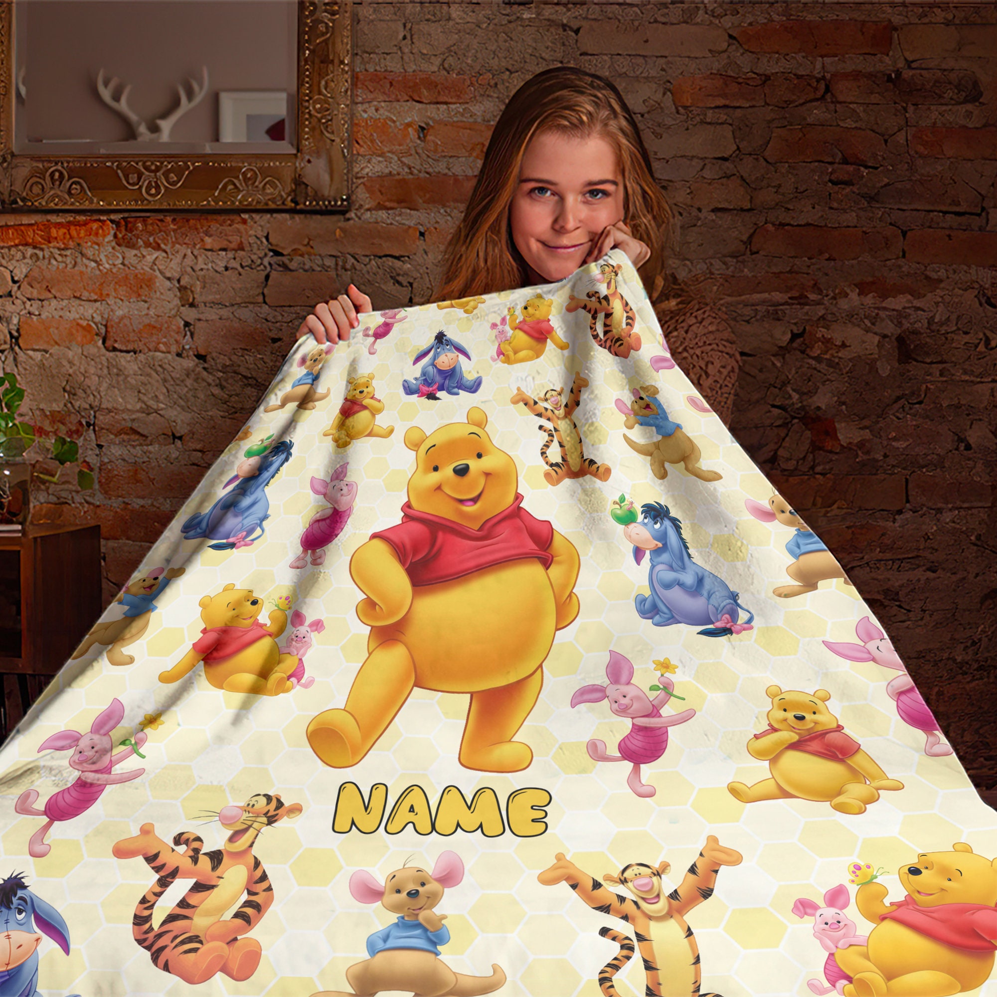 Personalized Winnie the Pooh Blanket Pooh Bear Blanket Etsy