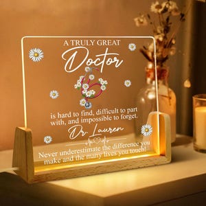 Personalized Doctor Acrylic Night Light, Best Doctor Ever, Gift For Doctor, Doctor Desk Night Light, Appreciation Gift, Graduation Gift