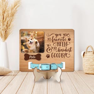 Customized Pet Memorial Sign With Collar Holder, Custom Dog Memorial Collar Sign, Dog Collar Keepsake, Dog Loss Gift, Pet Sign