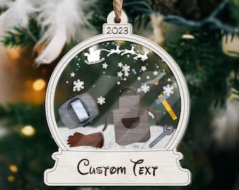 Personalized Welder Ornament Helmet And Gloves Christmas Ornament For - Lovem-oom