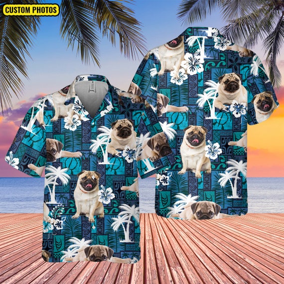 Pug Dog Hawaiian Shirt Custom Photo Dog Shirt Aloha Hawaiian Shirt Hawaiian Shirts for Men Women Tropical Hawaiian Shirt Gift Family Etsy
