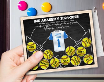 Personalized Softball Shaker Fridge Magnet Gift for Coach, Softball Team Gift For Coach, Coach Appreciation Gift, End of Season/Year