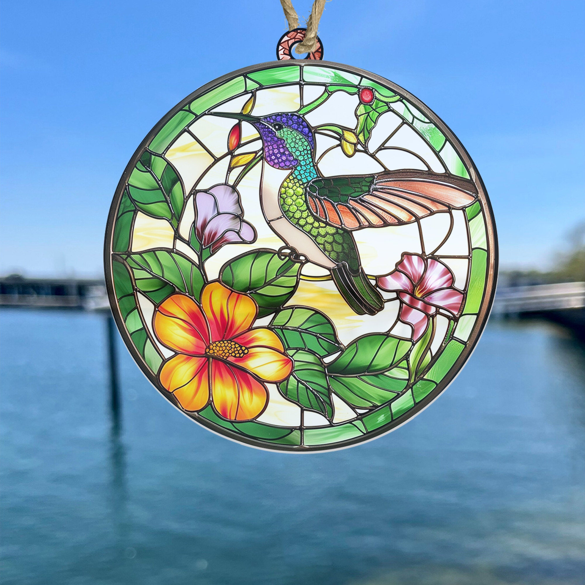 Hummingbird Acrylic Ornament, Hummingbird Window Hanging Decor, Faux ...