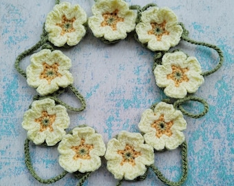 Crochet Garland - Primroses