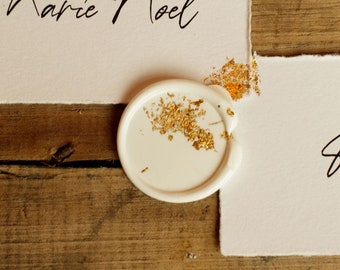 Fertige Siegel Wachs mit Blattgold | Hochzeitssiegel GOLDAKZENTE Wachssiegel Siegelstempel selbstklebend | Einladungen Hochzeiten handmade
