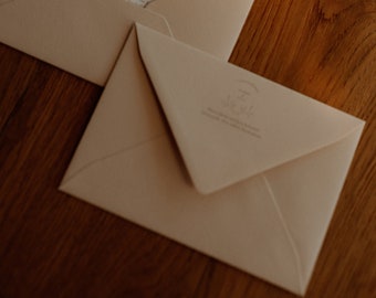 Briefumschläge PURE | Boho Nude Weiß | C6 oder B6 | für Vochzeitseinladungen und Save the Date | adressiert oder blanko