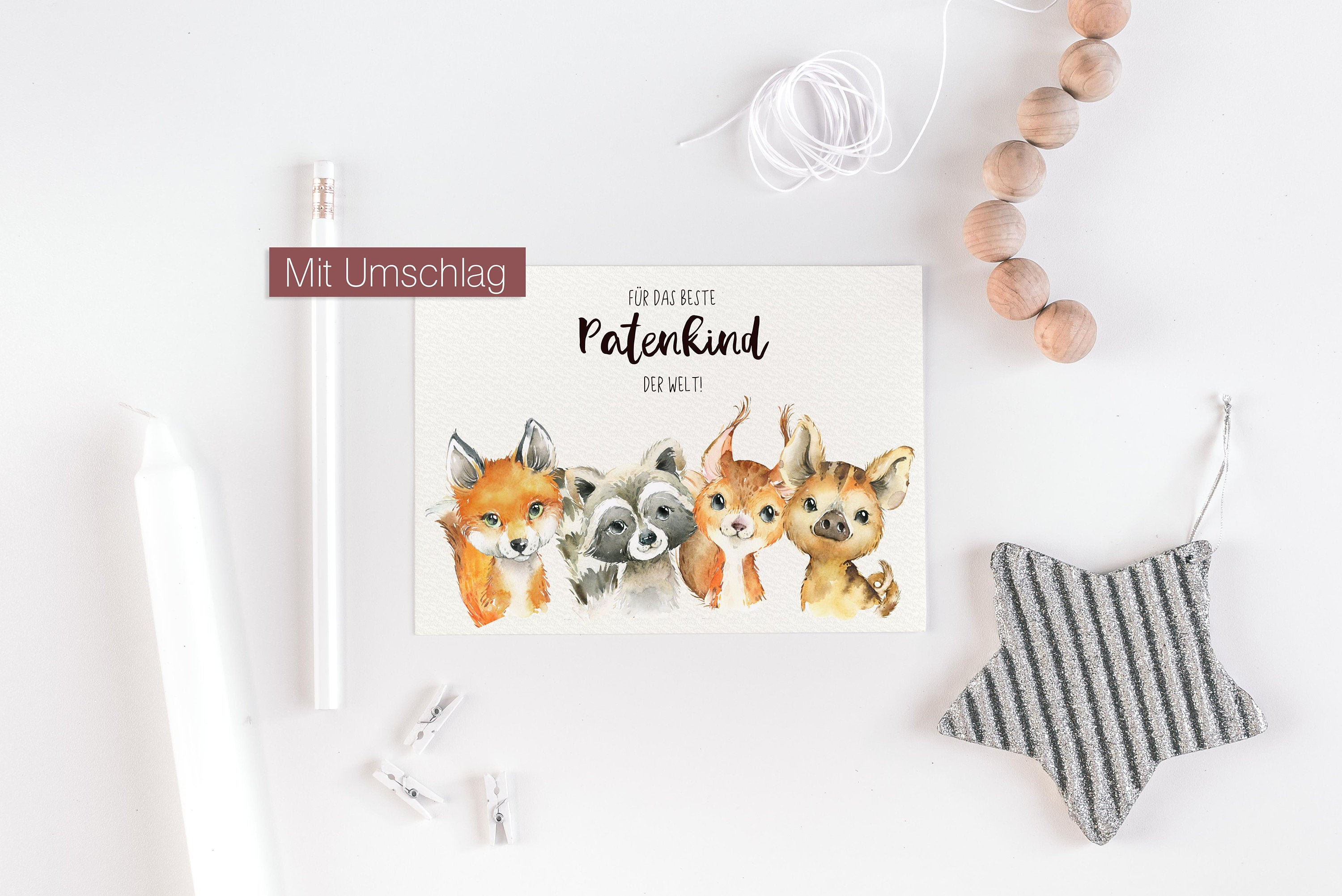 Für Das Beste PATENKIND Karte Postkarte Geschenk Pate Etsy UK