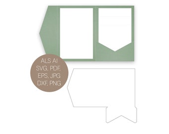 Plotterdatei Hochzeitseinladung Pocketfold Vektor svg dxf pdf ai illustrator Cricut Silhouette Clipart