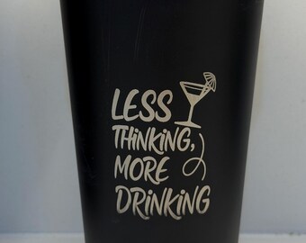 Laser gravierte Edelstahltasse | Snarky Tequila Trinkgefäß | Schwarze Bar Geschenk