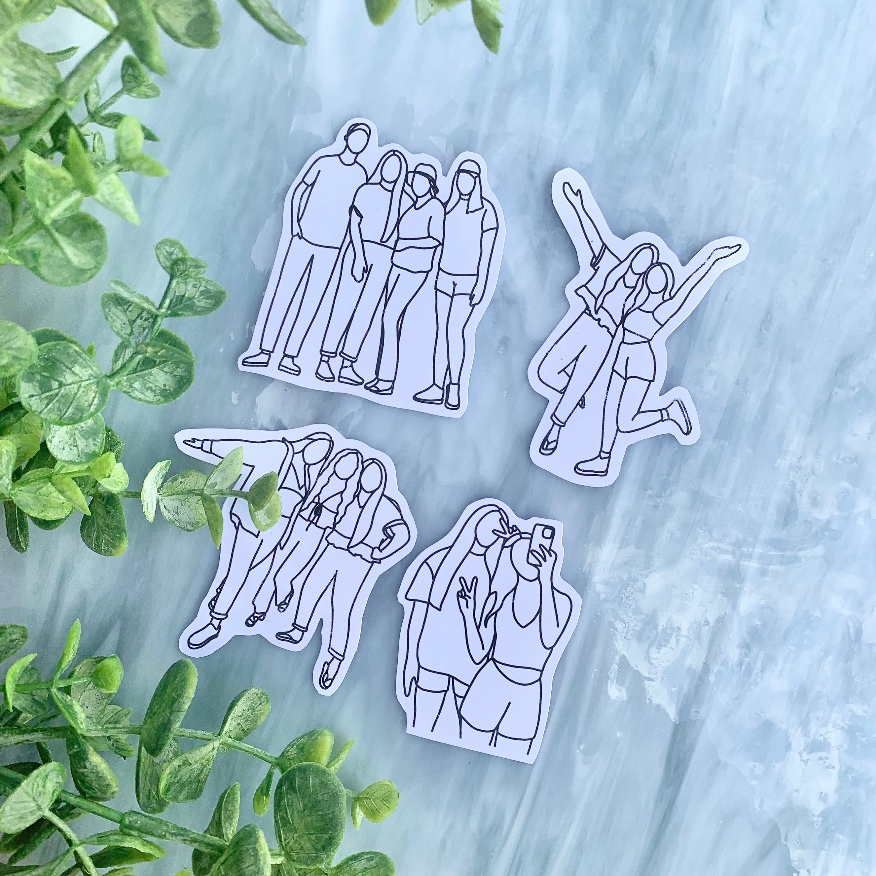 CUSTOM STICKERS | Line Portrait Stickers - Etsy