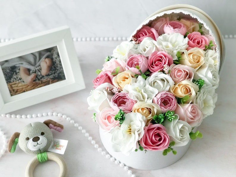 Baby Cradle Flower Box long lasting flowers gift ideas Etsy