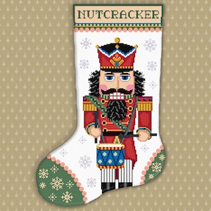 MEDIUM SIZE  Nutcracker Christmas Stocking Cross Stitch Pattern (Digital PDF)