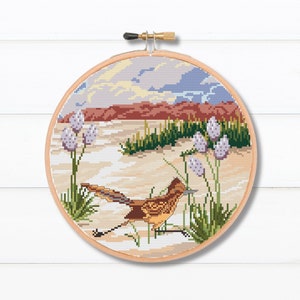 White Sands National Park Cross Stitch Pattern: Landscape Needlepoint (Digital PDF)