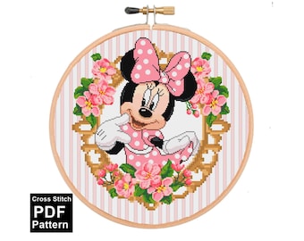 Cartoon Mouse Cross Stitch  Pattern /   Kid's crafts / Nursery Cross Stitch / Instant Download PDF