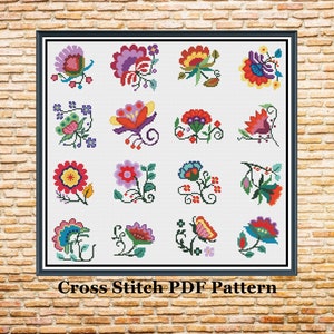 Little Flowers #1 Cross Stitch Digital Pattern / Plant Cross Stitch / Instant Download PDF