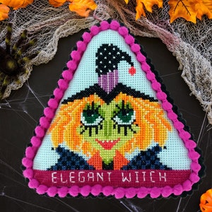 Halloween Witch Cross Stitch Pattern: DIY Decor (Digital PDF Pattern)