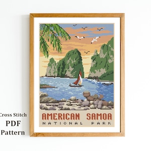 American Samoa National Park Cross Stitch Pattern (Digital PDF)