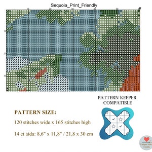 Sequoia National Park Cross Stitch Pattern: Landscape Needlepoint ...
