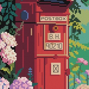 Letter Box Cross Stitch Pattern - Vintage Needlepoint - DIY Home decor - Digital PDF Pattern image 3